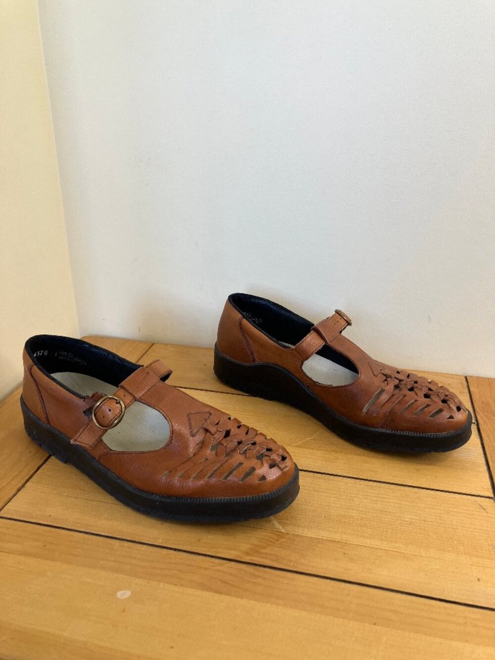 Rieker Fisherman Mary Jane Comfort Shoes Tan Leather Women's EU 40 US 9